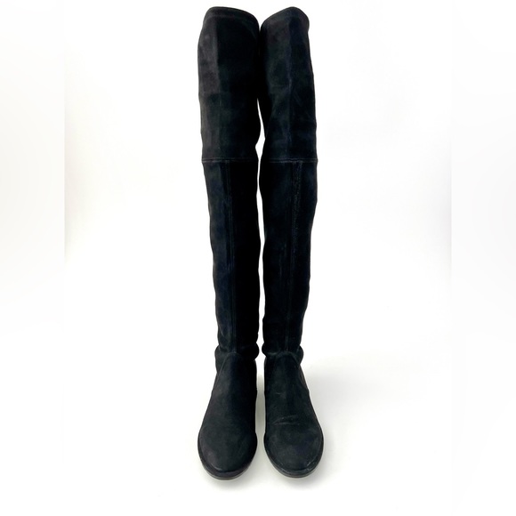 STUART WEITZMAN || Black Leather Suede Tall Over the Knee Lowland Boots Size 7 - Picture 5 of 15